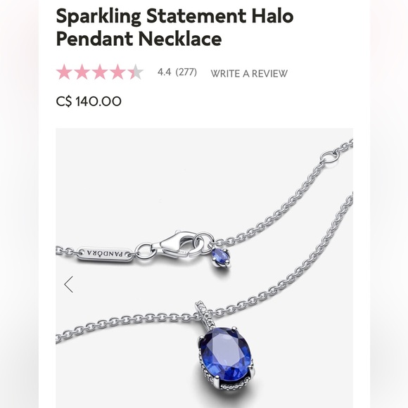 Pandora Royal Blue Sparkling Statement Necklace & Earring Set - Picture 2 of 6